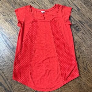 Fossil Red T Shirt with Lace